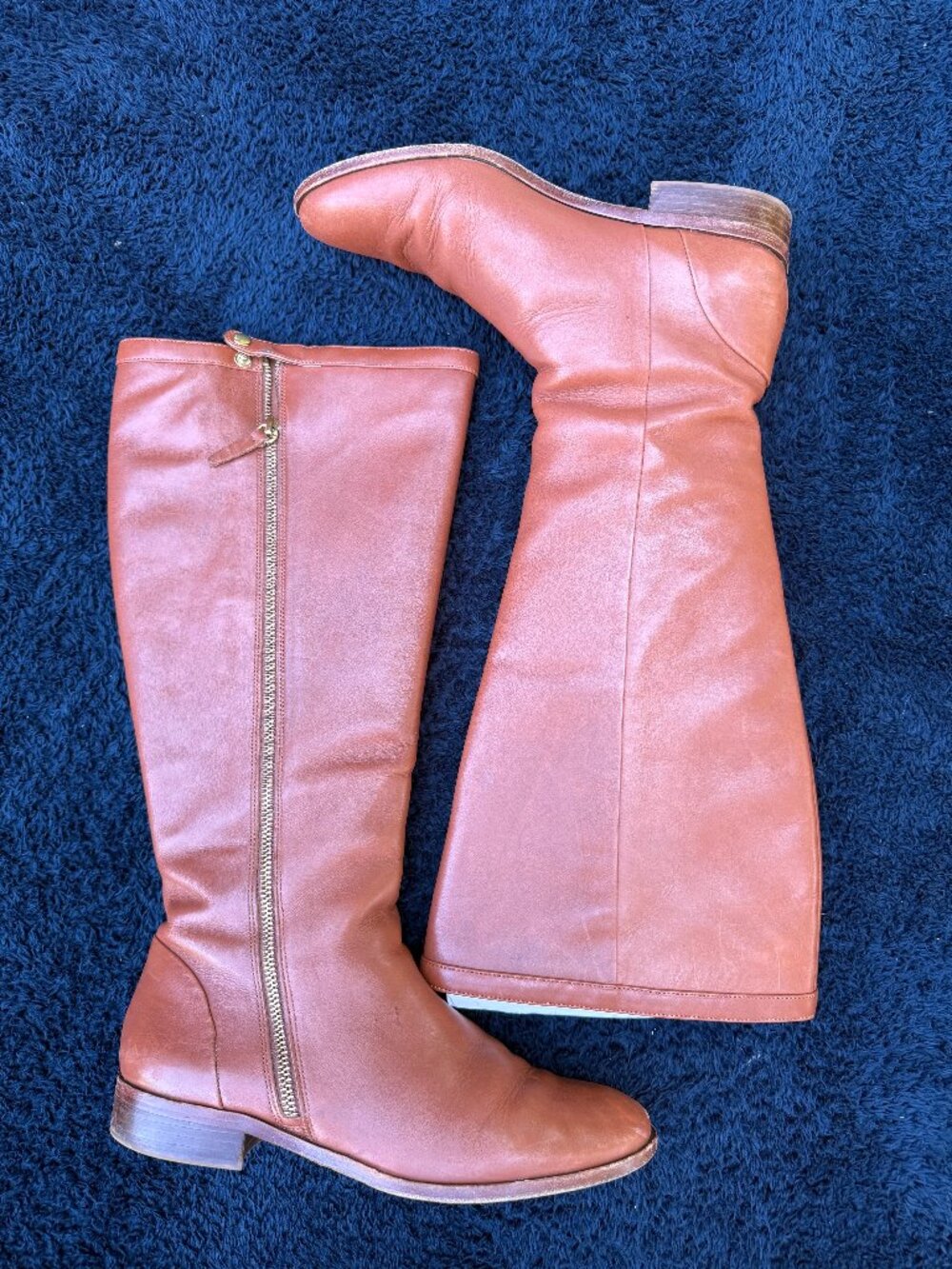 J.Crew Brown Leather Knee High Riding Boots Size 9.5